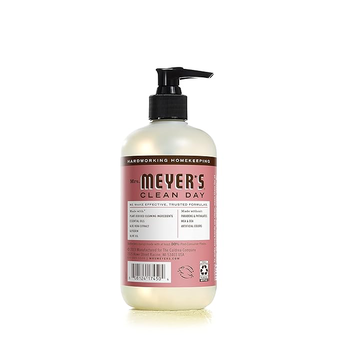 MRS. MEYER’S CLEANDAY Hand Soap, Made with Essential Oils, Biodegradable Formula, Rosemary, 12.5 fl. oz (Pack of 2)