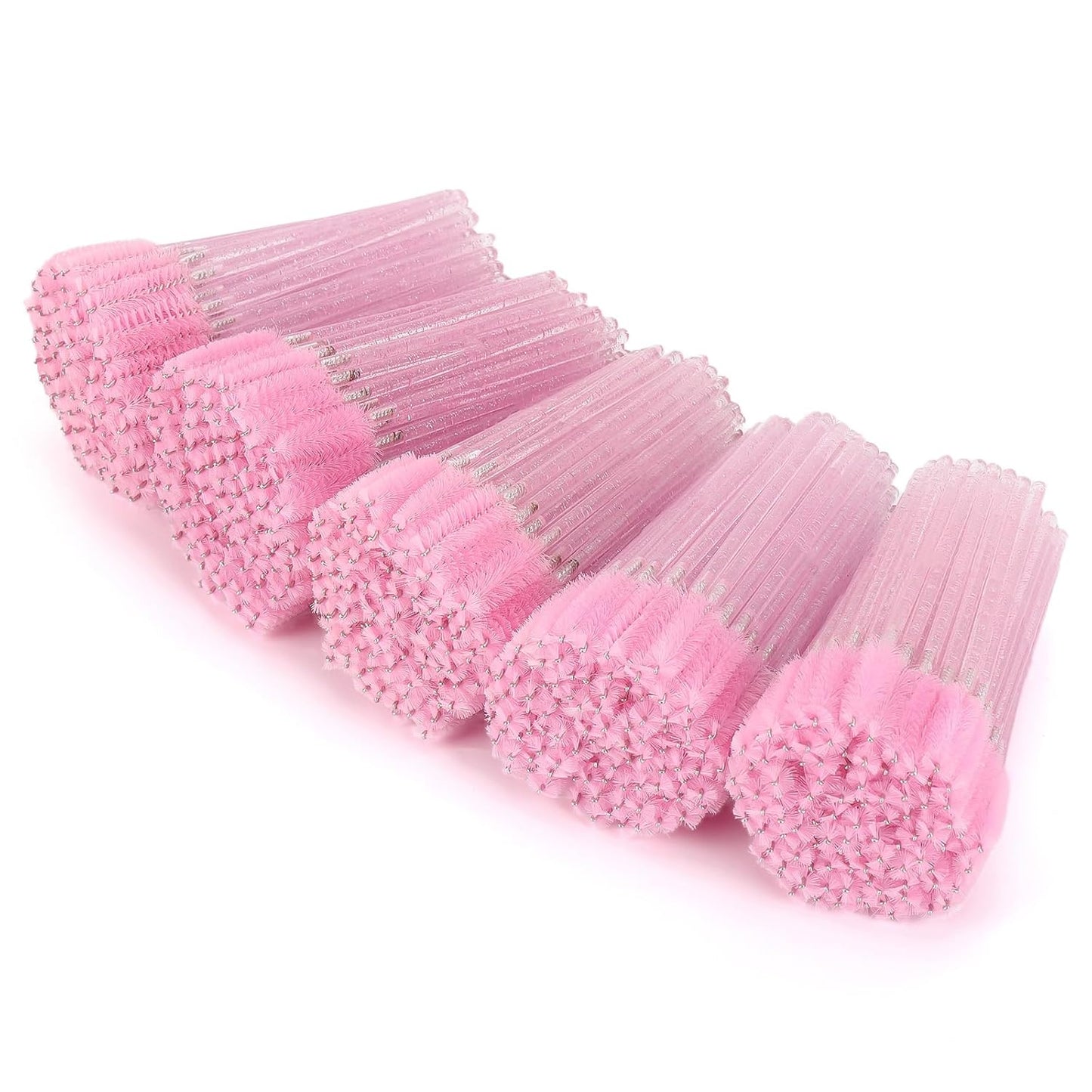 Tbestmax 500 Disposable Mascara Wands Eyelash Brush Spoolies for Eyebrow Eye Lash Extension Pink