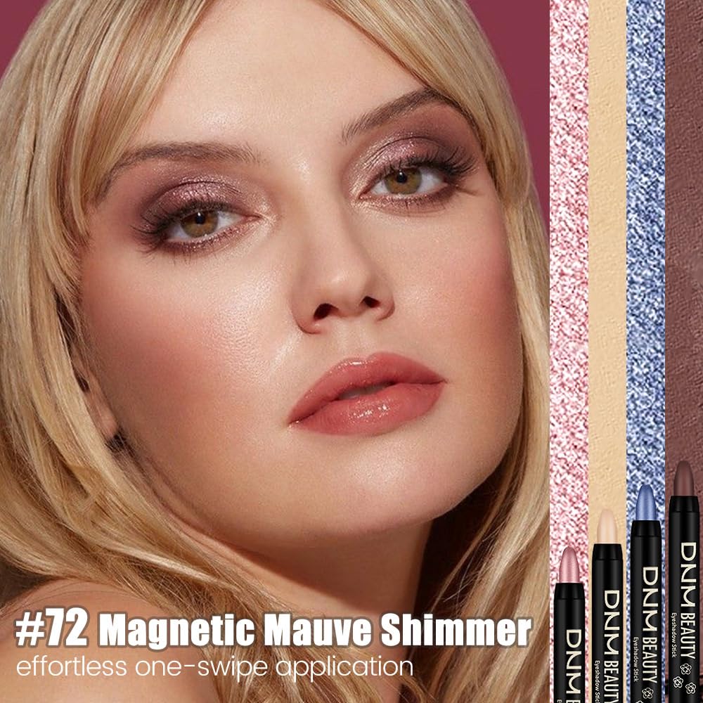 Kaely Cream Eye Shadow Sticks, Magnetic Mauve Shimmer Eyeliner Pencil Eyeshadow Palette Makeup, Eye Highlighter Brightener Stick for Older Women Waterproof Pigmented, sombras para ojos, New-72