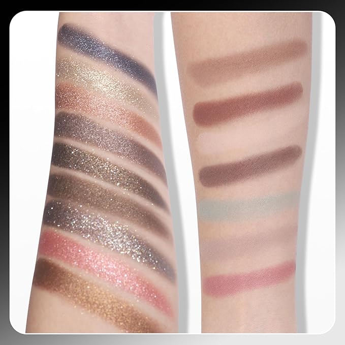 UCANBE Baked Eyeshadow Makeup Palette with Hidden Gems, 16 Colors Nude Eye Shadow with Matte Glitter Metallic Shimmer, Highly Pigmented Long Lasting Make Up Pallet (Pack of 2)