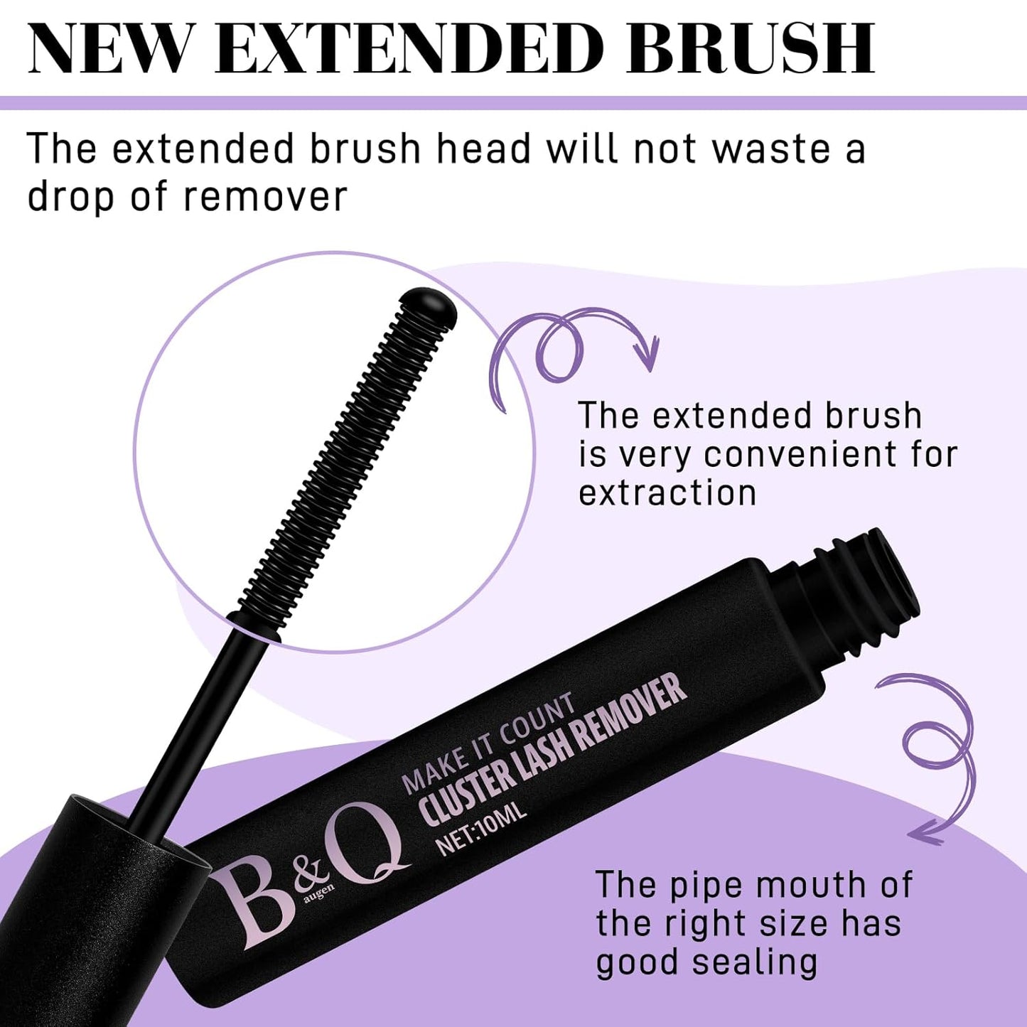 B&Qaugen B&Q Lash Remover for Lash Clusters 10 ML Lash Cluster Remover Cluster Lash Remover Cluster Lash Bond Remover Lash Adhesive Remover Lash Glue Remover Lash Bond and Seal Remover（Remover-10ML）