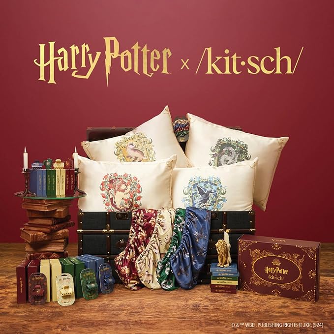 Kitsch Harry Potter x Microfiber Hair Towel Wrap for Women – Ultra Absorbent Microfiber Bath Towels for Wet, Curly, Long/Short Hair, Anti-Frizz Hair Wrap, Great Hair Care Gifts for Women – Gryffindor