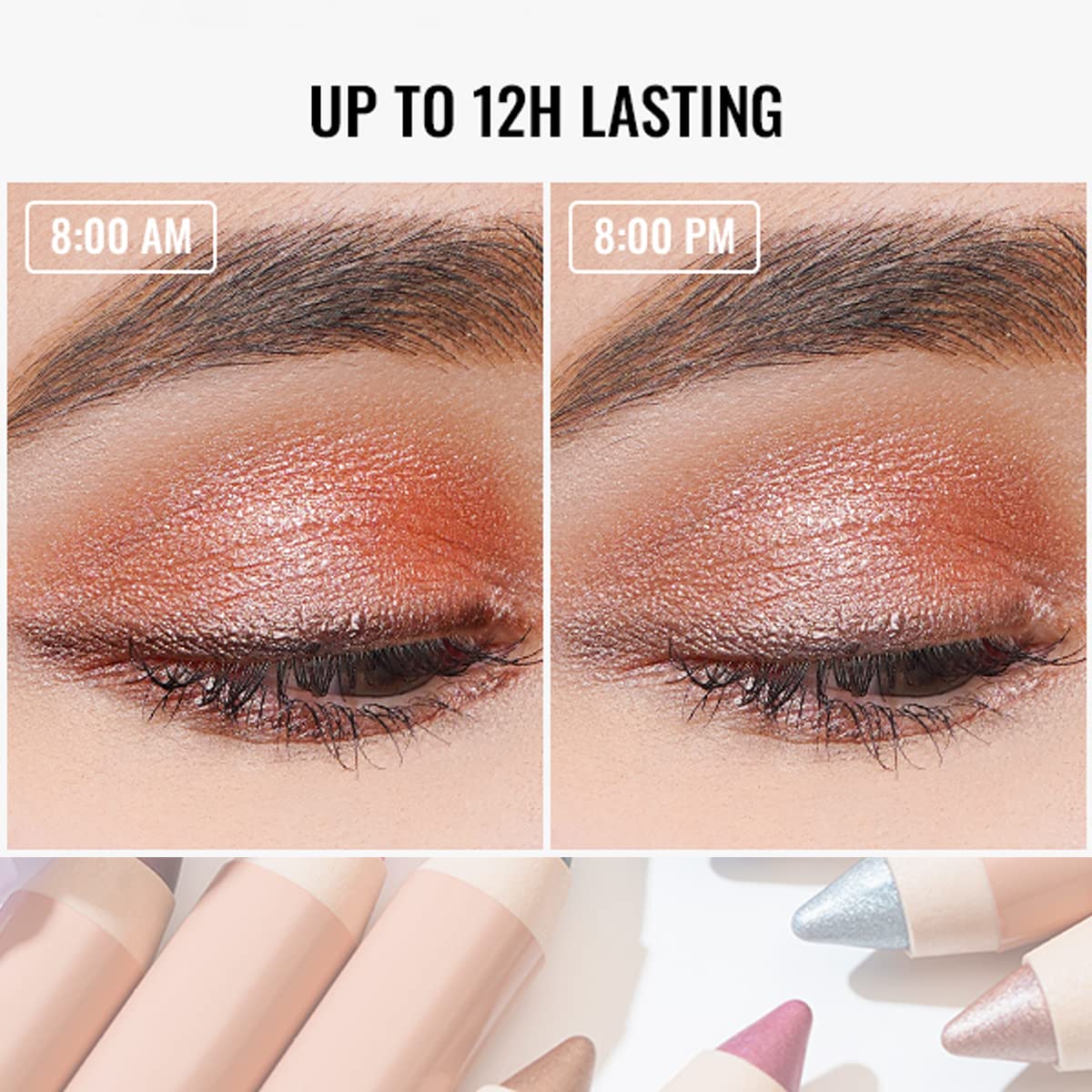 Oulac Twist-Up Eyeshadow Pencil – Waterproof Creamy Stick Blendable Texture, Vegan & Cruelty-Free Eye Makeup, 1.25g, 03 Sweet and Sour