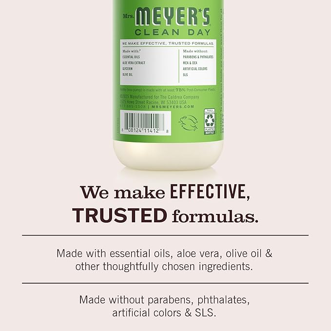 Mrs. MEYER'S CLEAN DAY Liquid Hand Soap, Fresh Cut Grass Scent, 12.5 Ounce Bottle