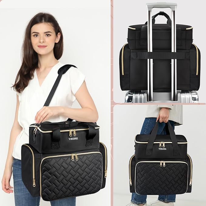 YOREPEK Extra Large Nail Polish Organizer Case Holds 96 to 100+ Bottles (15ml/0.5 fl.oz) UV lamp, Gel Polish Travel Case Bag with 2 Removable Pouches Fits Nail Suppiles, Manicurist Nail Tech Gifts