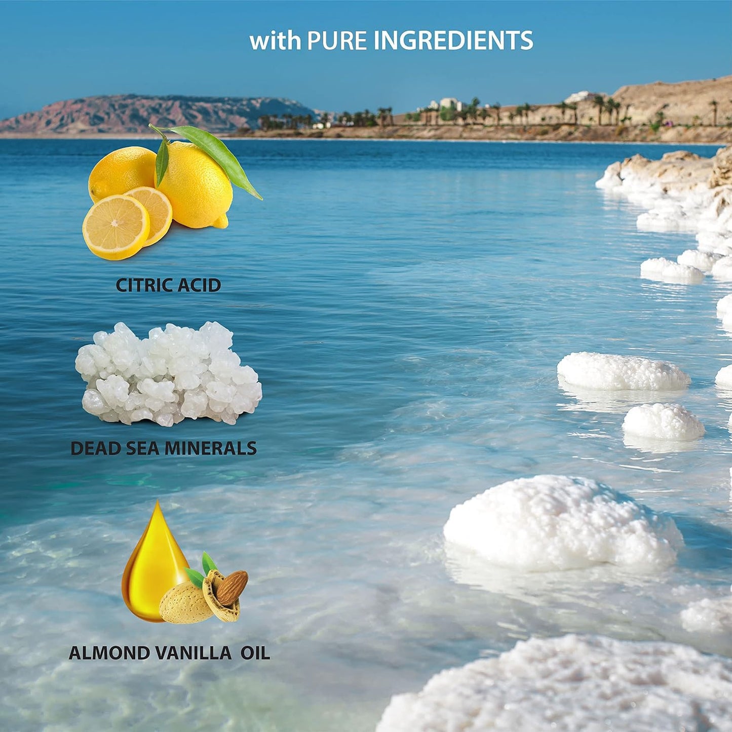 Dead Sea Collection Almond Vanilla Body Wash for Women and Men - with Pure Dead Sea Minerals and Sweet Almond Oil - Cleanses and Moisturizes Skin (33.8 fl. oz)
