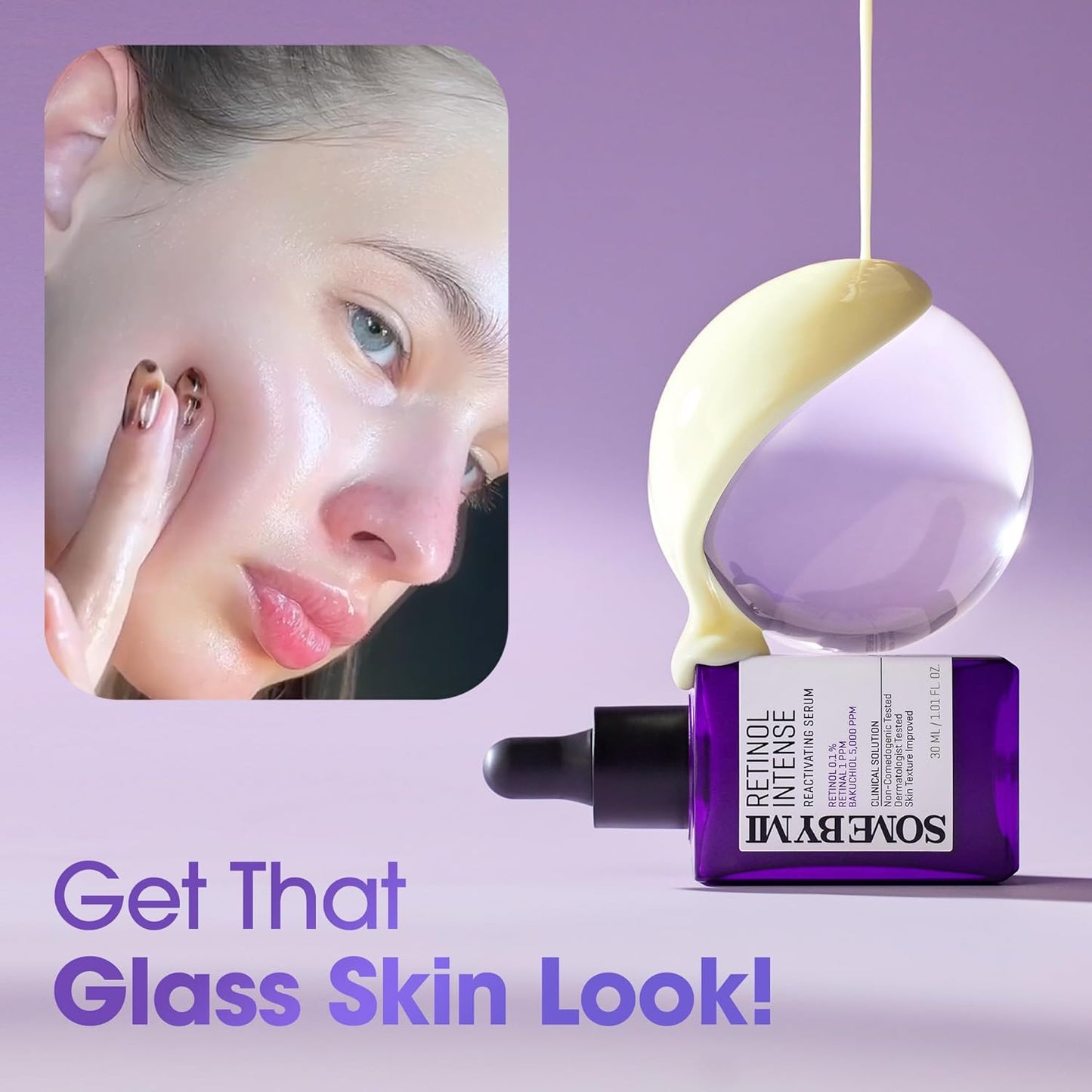 SOME BY MI Retinol Intense Reactivating Serum – 1.01oz, 30ml – Korean Bakuchiol Retinol Serum for Face Firming – Improves Signs of Aging, Minimizes Pore Size & Refines Skin Texture – Korean Skin Care