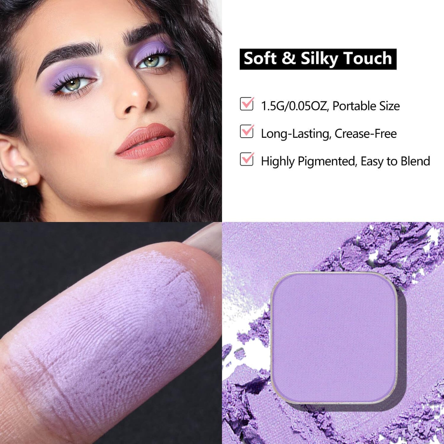 3-Color Eyeshadow Combo Pack – Matte & Shimmer Neutral Shades,Powder, Highly Pigmented, Long-Lasting, Refills Pans for Custom Magnetic Palette