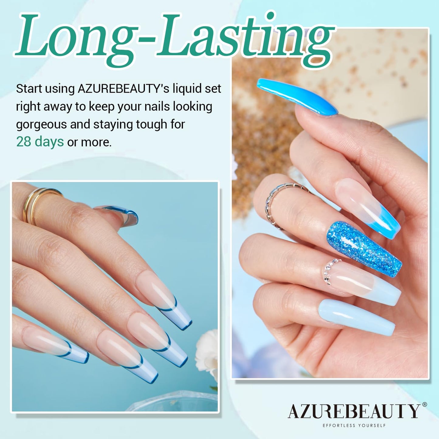 AZUREBEAUTY Dip Powder Base Coat 40ml Large Capacity Dip Base Coat for Refill Dipping Powder Liquid Set French Nail Art Manicure Beginner DIY Salon Home