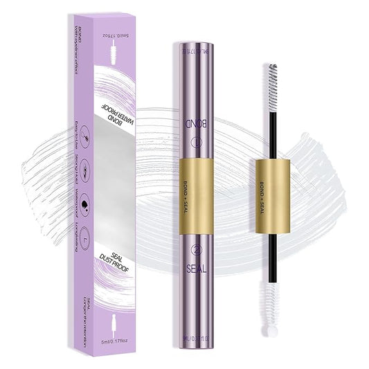 B&Qaugen Lash Bond and Seal 10ML Clusters Lash Glue Waterproof Long Lasting Mascara Wand Lash Extension Bond and Seal Strong Hold 2 in 1 Bond and Seal for DIY Lash Extensions（White Bond and Seal,10ML）