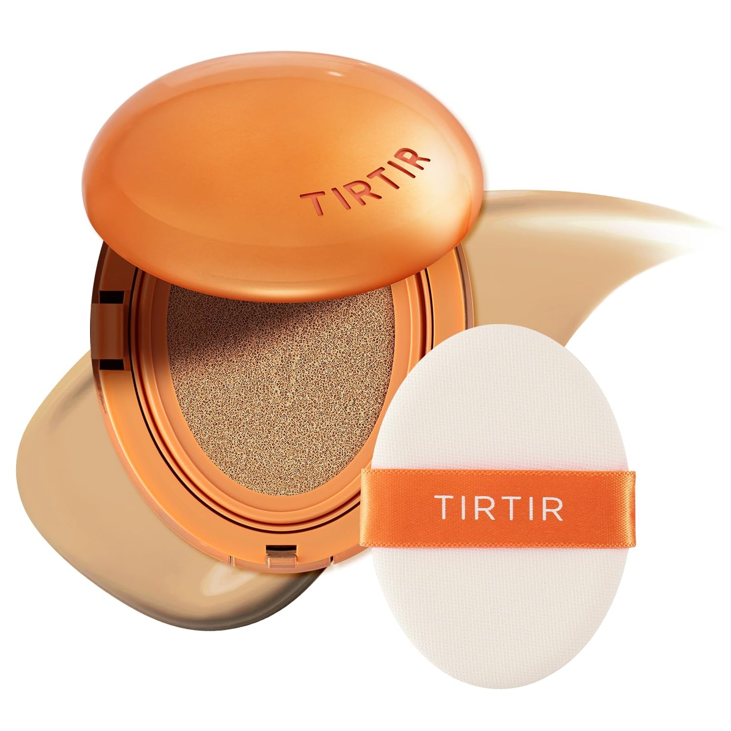 TIRTIR Mask Fit Ai Filter Cushion Foundation | AI-Like Semi-Matte Finish - Up to 72-Hour Medium to Full Coverage Korean BB Cushion Make up Beauty, #28N Oat, 0.63 Fl Oz