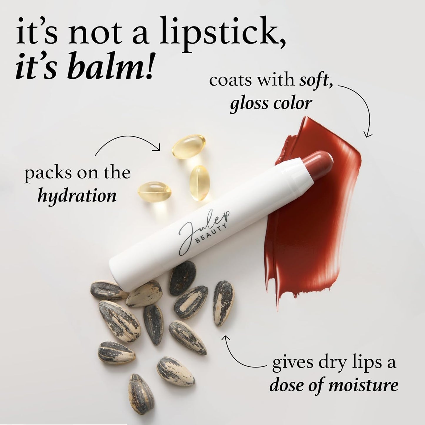 Julep It's Balm Tint of Color Lip Balm Trio - Cherry Wood, Cashmere Nude, Dusty Orchid Summer | Hydrating Lip Color with Vitamin E Core | Natural Gloss Finish | Vegan & Cruelty-Free