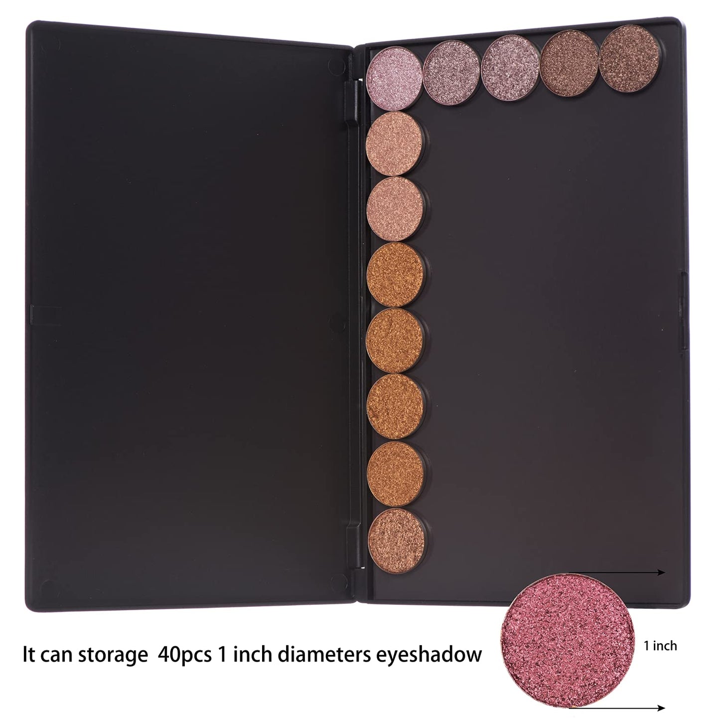Large Empty Magnetic Plastic Eyeshadow Makeup Palette with 15Pcs Adhesive Empty Palette Metal Stickers for Eyeshadow Lipstick Blush Powder