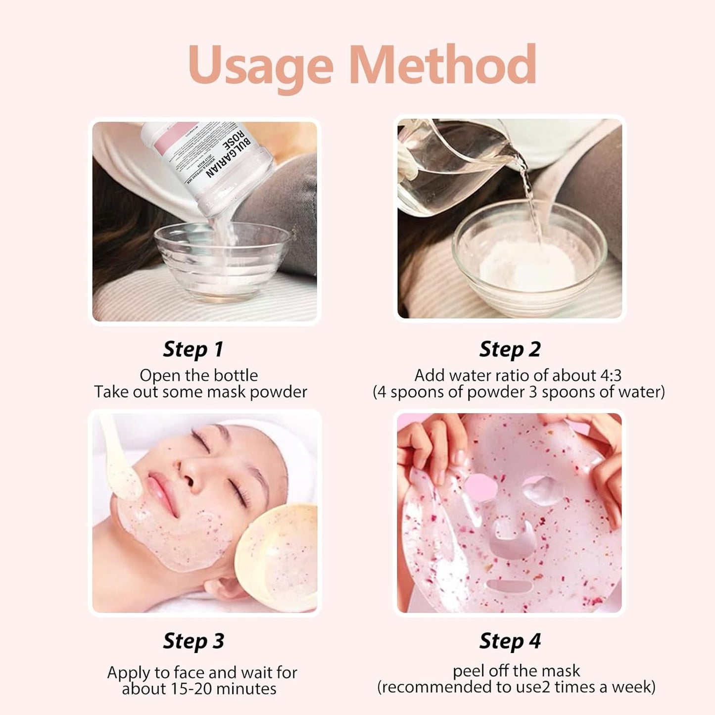 Jelly Mask for Facials, Hydrating & Moisturizing Peel-Off Rubber Gel Face Mask Skin Care for Deep Hydration & Glow, 23 Fl Oz Jar Professional Spa Use for All Skin Types with Bulgarian Rose