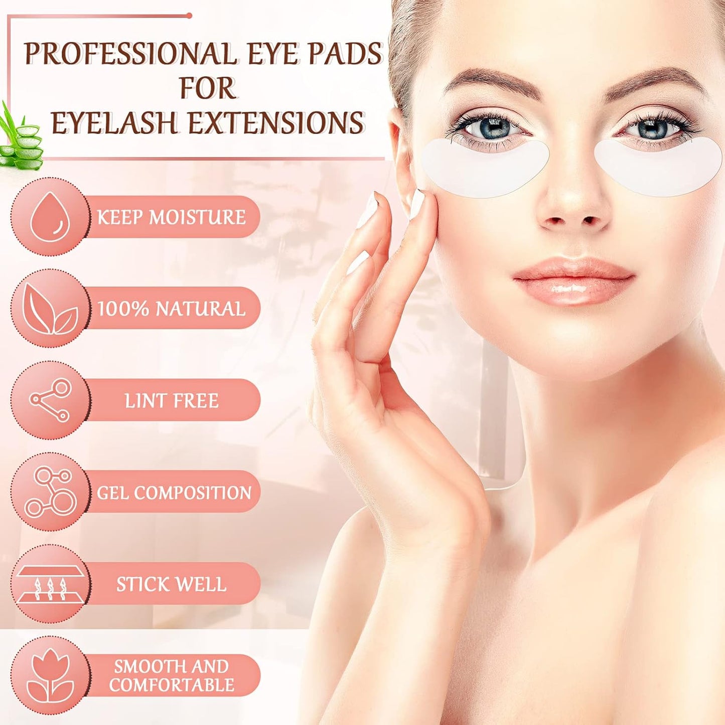 60 Pairs Under Eye Gel Pads Natural Eyelash Extension Gel Pads Patches Kit for Eyelash Extension Supplies Bulk Eyelash Extension Supplies Beauty Tools, Fit Most Eye Shape