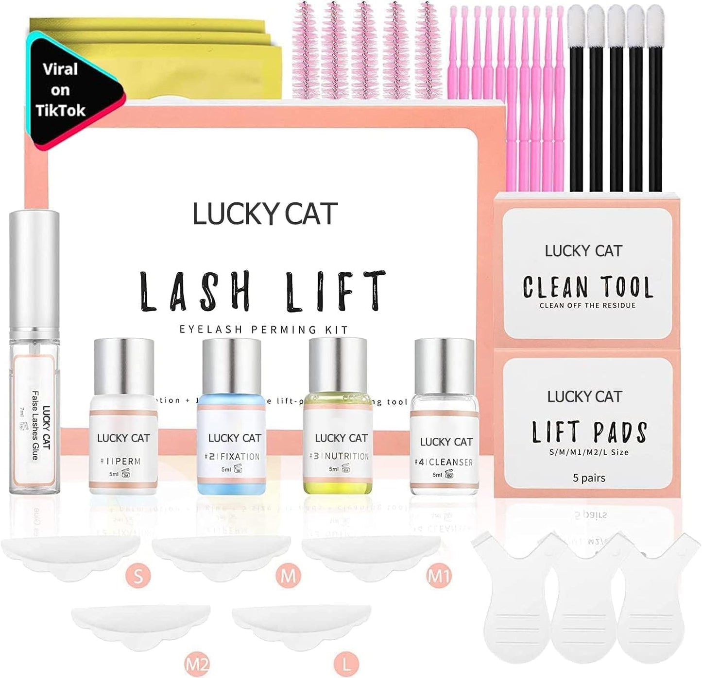 2025 Lash Lift Kit, Professional Eyelash Perm Kit, Easy for Beginner Achieve Curling and Lifting Lash, Suitable for Salon & Home DIY