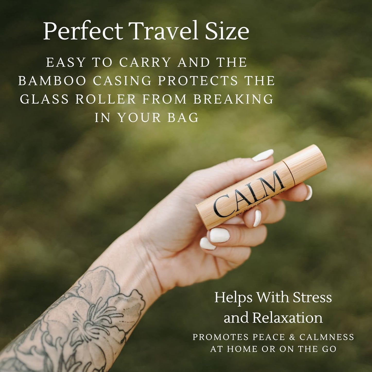 Calm Essential Oil Roller, Calm Essential Oil Roll On Blend, 10ml Glass Roller- Stress Relief, Essential Oil Blends, Aromatherapy Self Care Products for Women