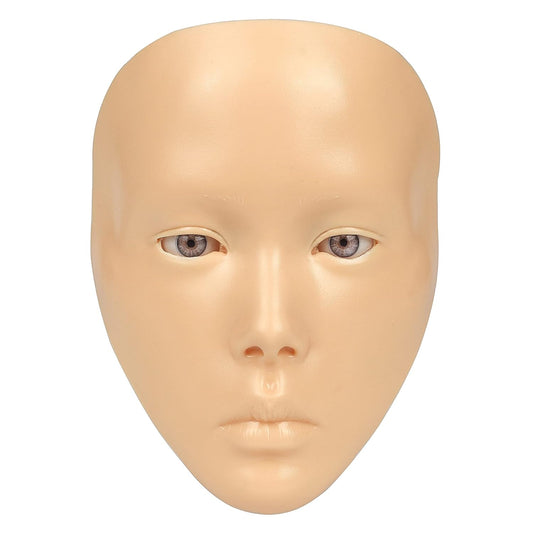 Makeup Practice Mannequin Face, 5d Reusable Silicone Makeup Practice Board Full Face with Makeup Brushes Sponge Set and Eyeshadow Board Makeup Kit for Makeup Artist, Girl's Gift Or Professionals
