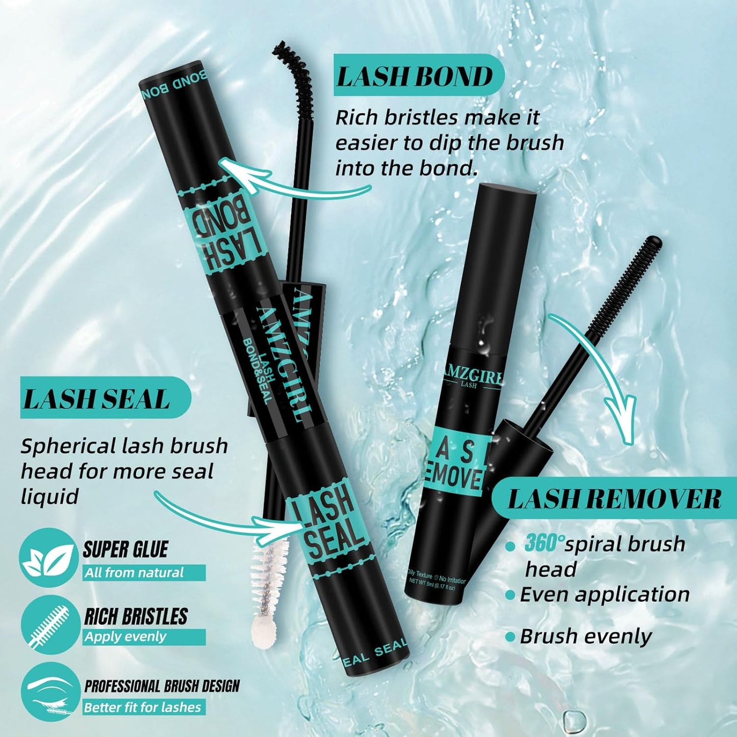 Lash Clusters Kit 320Pcs,50D Eyelash Extension Kit,Lash Bond and Seal Waterproof,Lash Remover for Individual Cluster Lashes Kit,Lash Applicator Tool for DIY Lash Extension Kit(D-Mix9-16mm Kit)