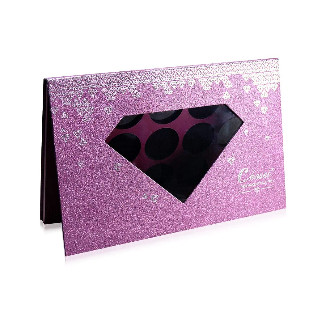 Large-Sized Empty Magnetic Makeup Palette with Diamond-Shaped Transparent Window