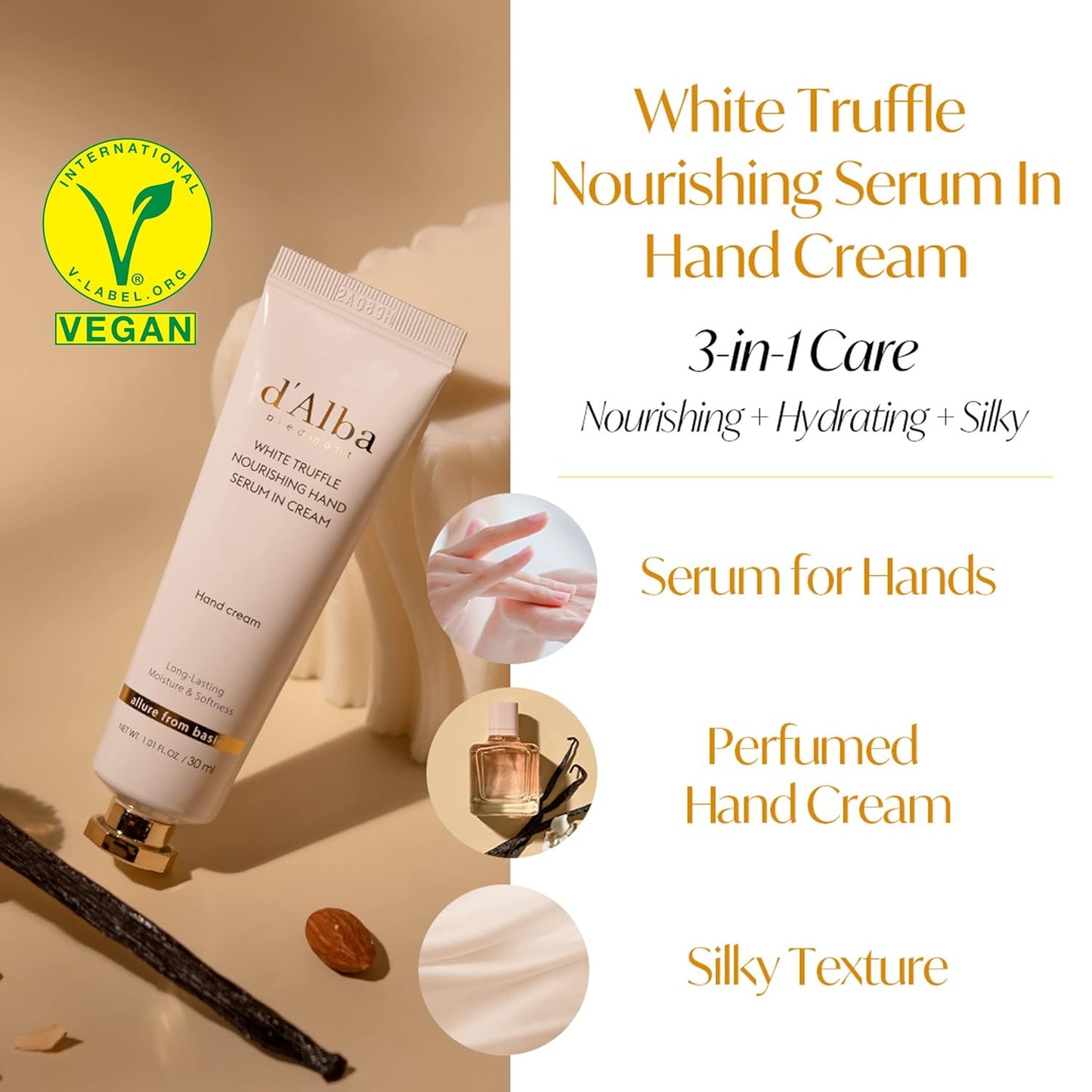 d'Alba All About Korean Skin Care, Gift Set for White Truffle First Spray Serum & Nourishing Hand Cream, Perfect for Mothers Day Gift