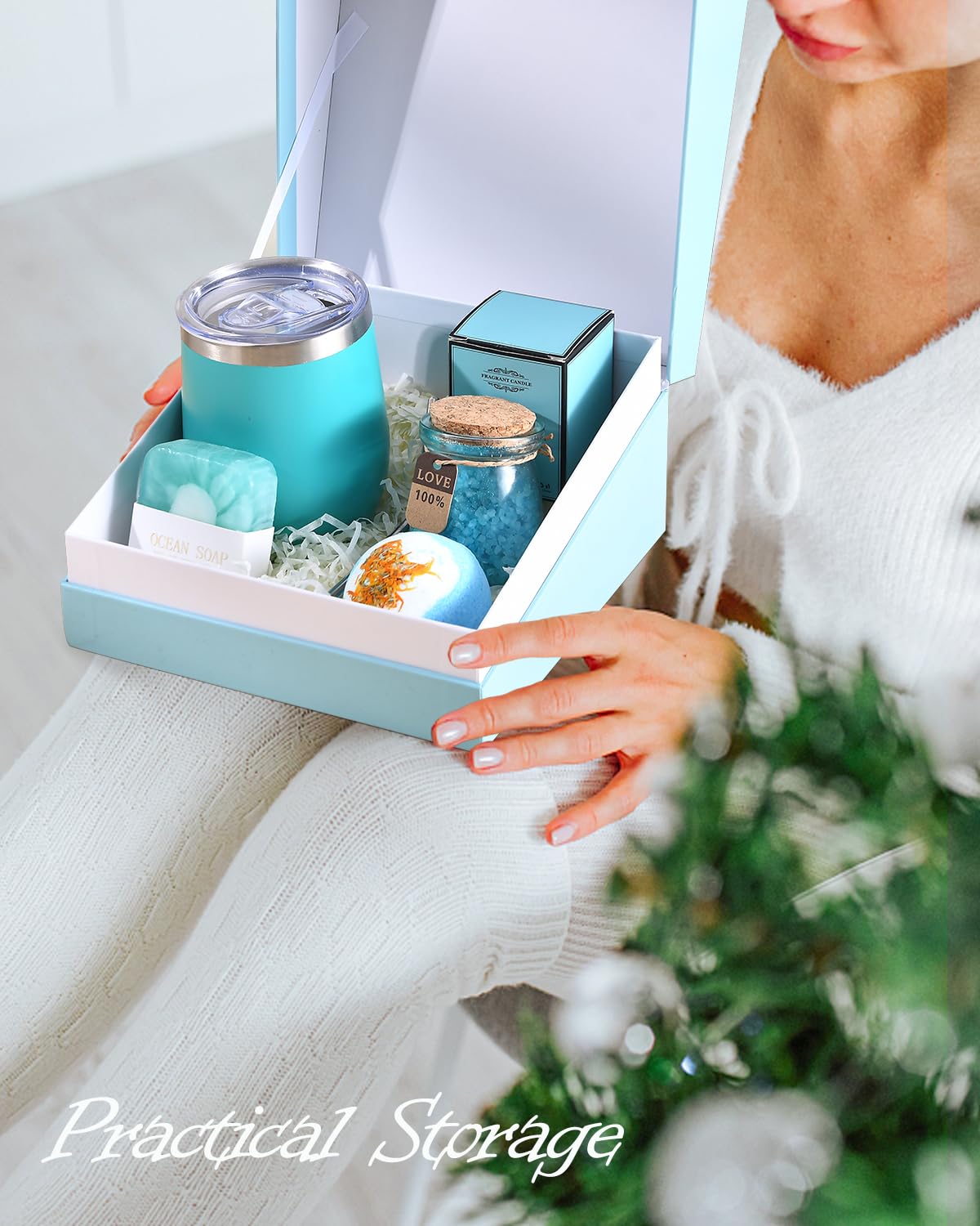 Happy Birthday Gifts for Women, Bath Relaxing Spa Gift Basket Set, Mother's Day Gift Kit, Womens Unique Present Ideas for Her Mom Sister Daughter Wife Girlfriend Friends Coworker Grandma Female