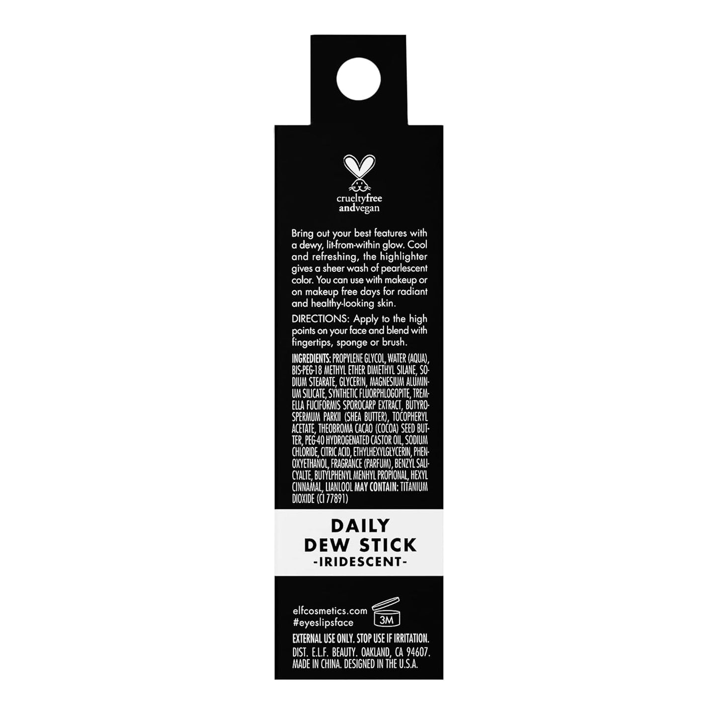 e.l.f. Cosmetics Daily Dew Stick, Cooling Highlighter Stick For Giving Skin A Radiant & Refreshed Glow, Iridescent