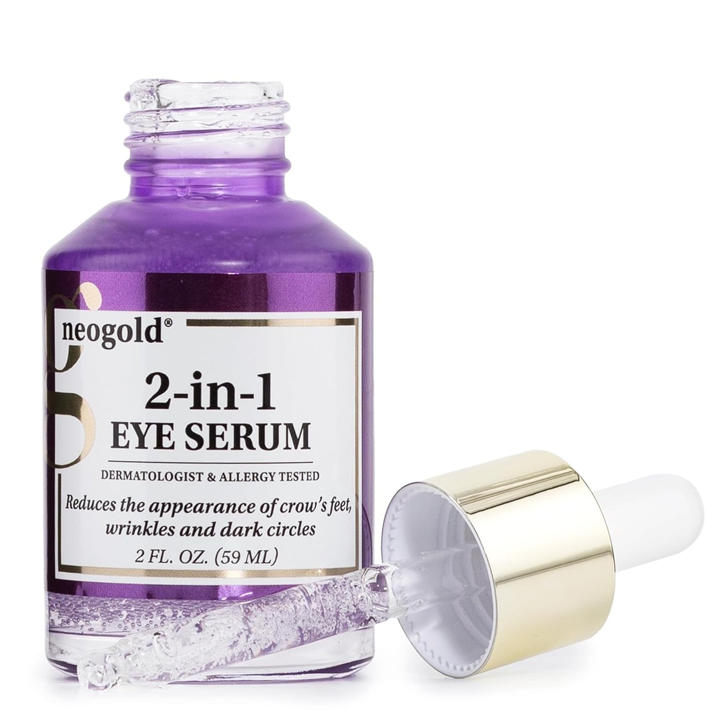 2-In-1 Caffeine Eye Serum Treatment & Skincare Face Serum | Collagen Serum | Brightening & Firming Under Eye Serum W/Vitamin E, Gotu Kola, & Green Tea | Skin Care Products, 2 Fl Oz