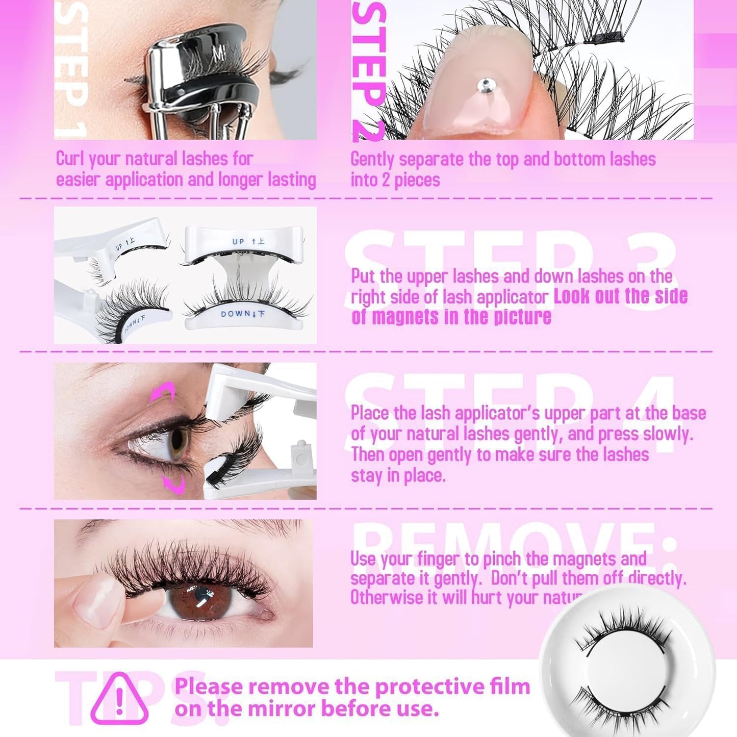 Ginani Magnetic Lashes,Magnetic Eyelashes with Applicator,2025 New Reusable Magnetic Lashes Natural Look No Glue or Liner Needed(Camellia+Devil+Natural)