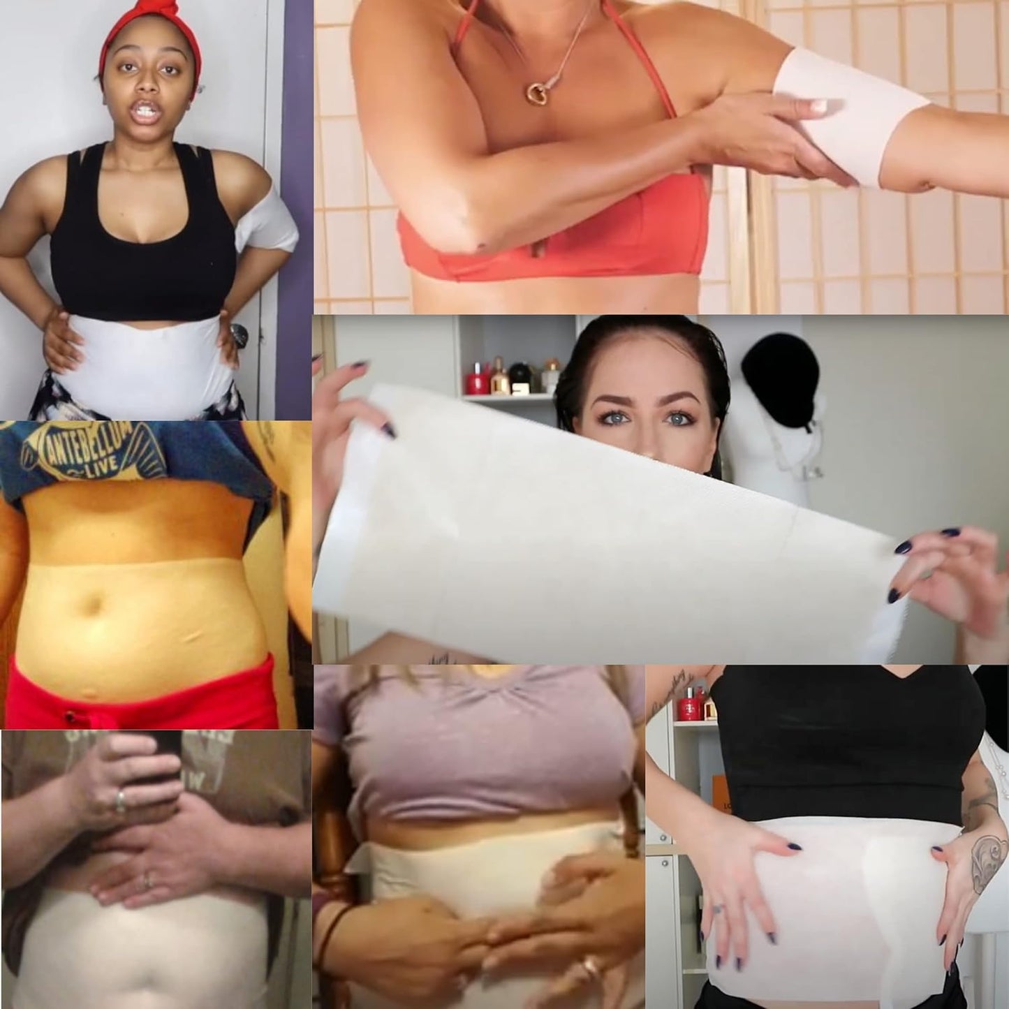 Tummy Body Wrap with Guarana, Green Tea, Seaweed Wraps Works for Stomach Belly Legs Arms Abdomen. (4 Wraps + Gel)