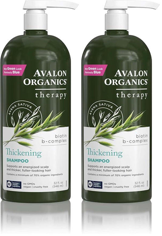 Avalon Organics Therapy Biotin B-Complex Thickening Shampoo,32 oz,(Pack of 2)