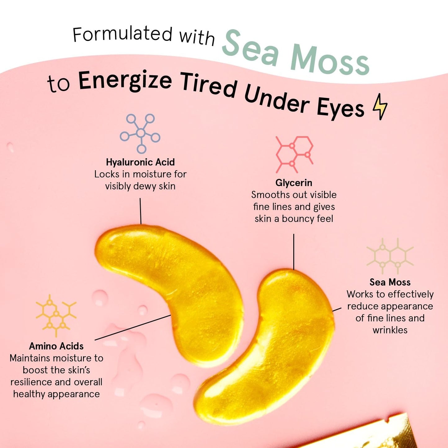 grace & stella Award Winning Under Eye Mask - Travel Size Toiletries - Bridal Shower Gifts - Gel Eye Patches for Dark Circles, Puffy Eyes, Wrinkles, Undereye Bags - Vegan - Self Care (6 Pairs, Gold)