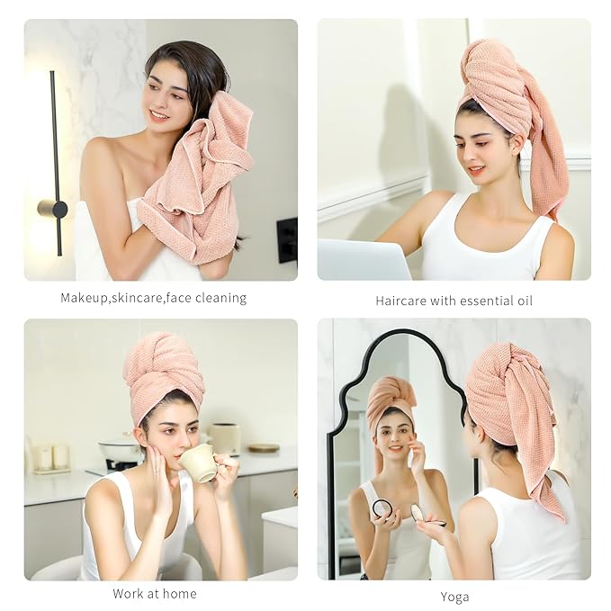 Microfiber Hair Towel Quick Dry Hair Towel Hair Drying Towels Suitable for All Kinds of Hair Ultra Absorbent Long and Thick Hair 20X40inch Grey (1pcs)