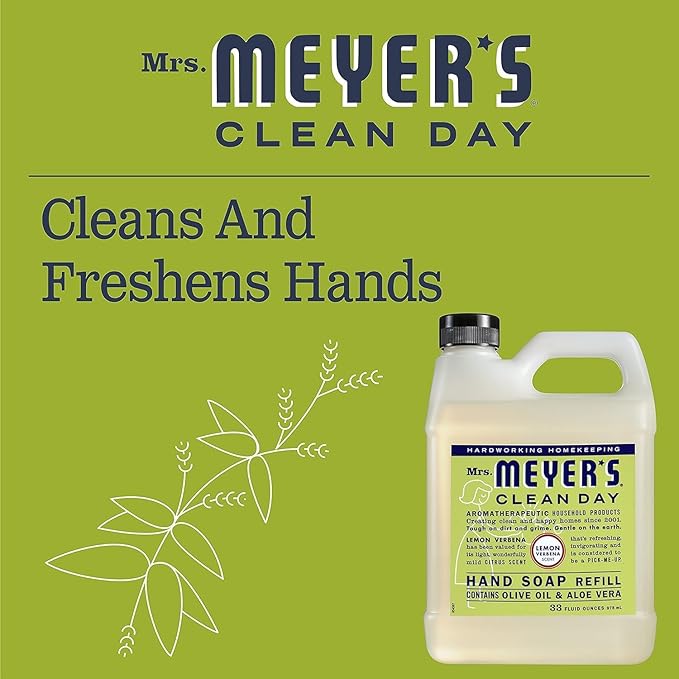 Earth Friendly, Mrs. Meyers Liquid Hand Soap Refill 33 Oz Lemon Verbena Scent - Pack of 6