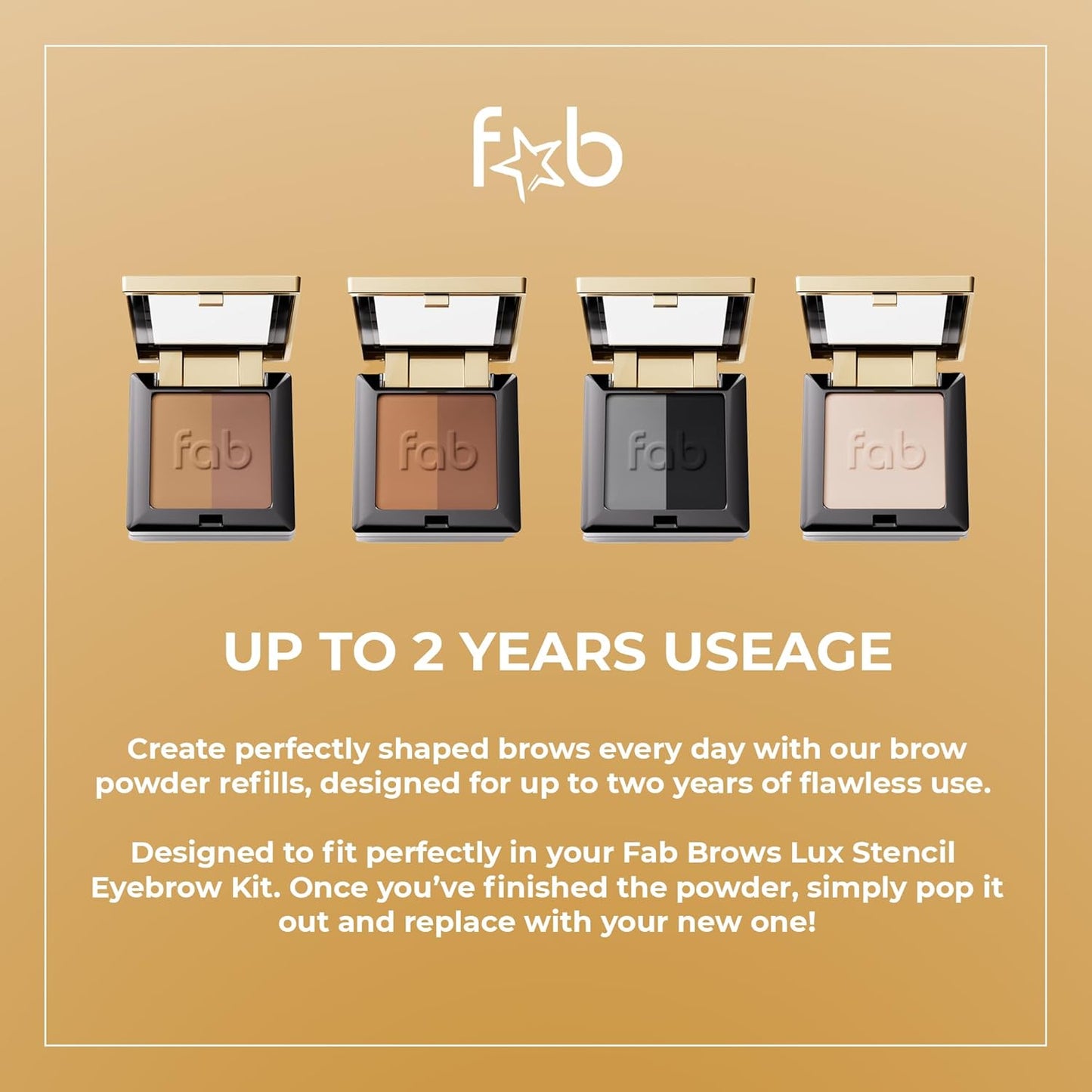 Lux Eyebrow Kit Refill Powder - Soft and Natural Eyebrow Definition for Brows Highlighter On-The-Go