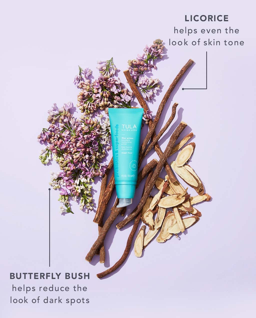 TULA Skin Care Face Filter Blurring and Moisturizing Primer - Magic Hour, Evens the Appearance of Skin Tone & Redness, Hydrates & Improves Makeup Wear, 1fl oz