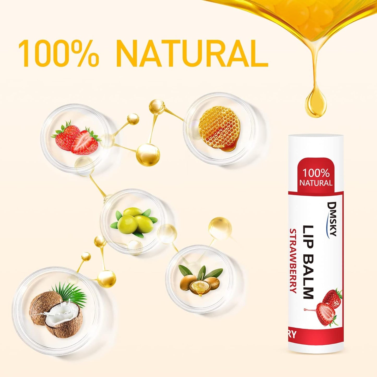DMSKY 24 Pack Lip Balm, Natural Lip Balm Bulk with Vitamin E and Coconut Oil, Moisturizing Lip Balm for Chapped Lips, Bulk Lip Balm for Women-12 Flavors