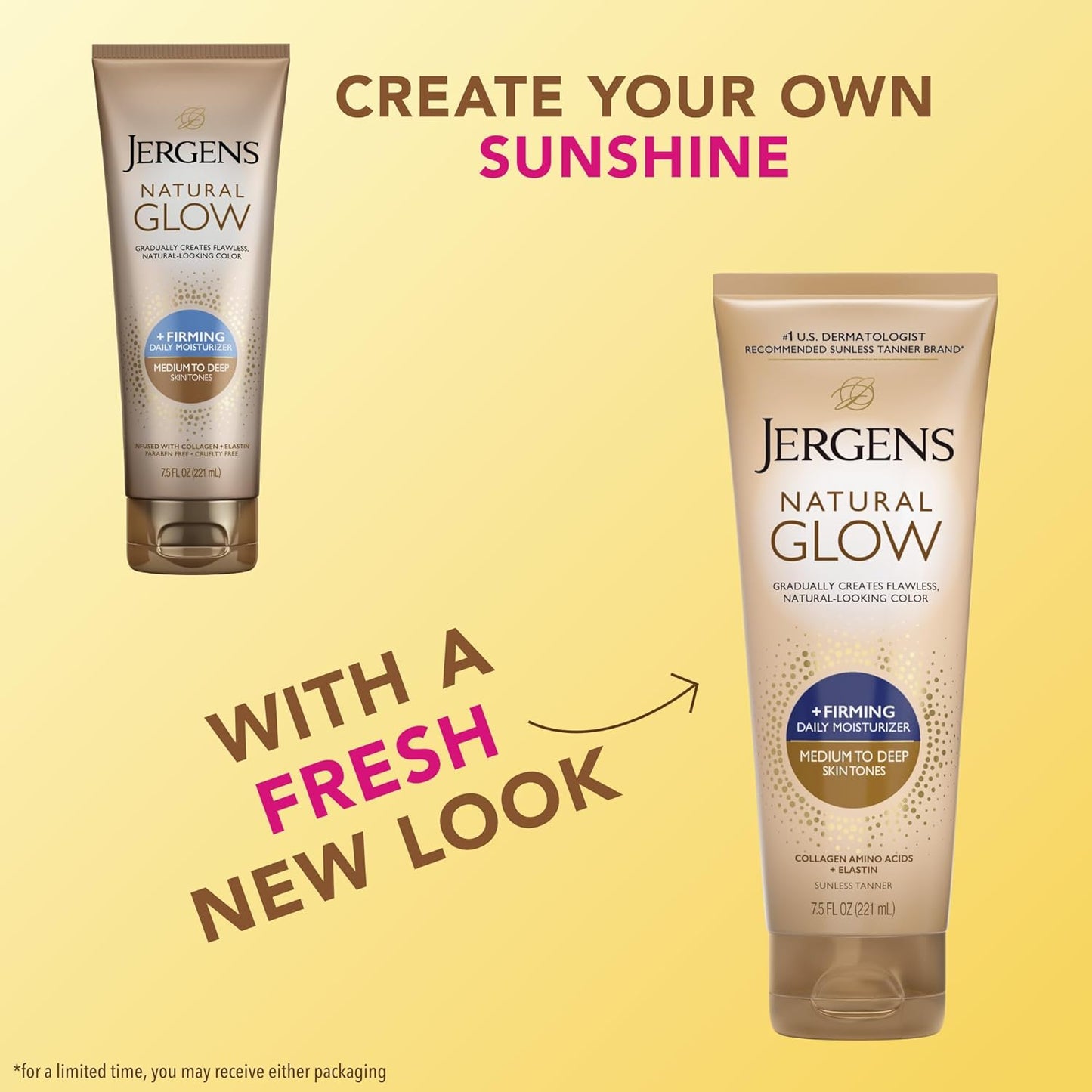 Jergens Natural Glow + Firming Daily Moisturizer Medium to Tan Skin Tones 7.5oz