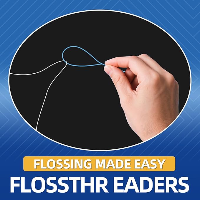 Floss Threaders | 560 Count Dental Floss Threaders for Braces,Bridges,and Implants with Portable Travel Case (Pack of 8)