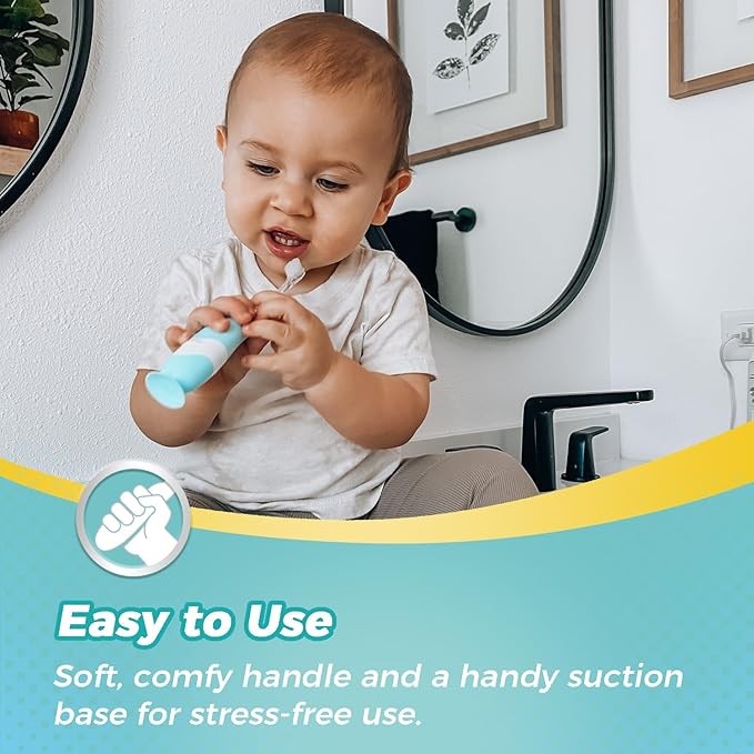 Papablic Toddler Sonic Electric Toothbrush Kids for Ages 1-3 Years, Baby Electric Toothbrush with Cute Dino Cover and Smart LED Timer, 2 Brush Heads (Debby)