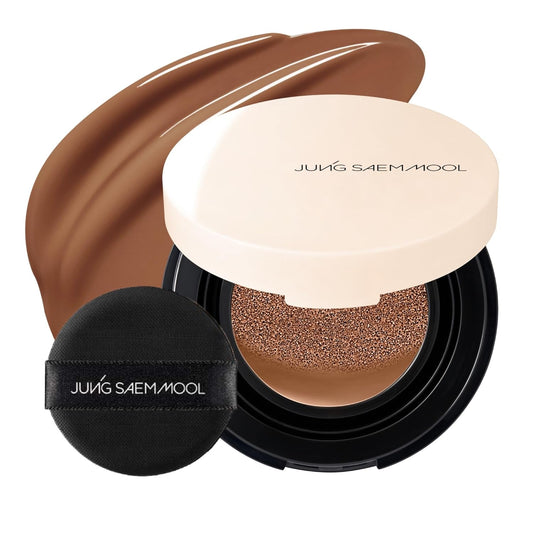 JUNG SAEM MOOL Essential Skin Nuder Cushion Mini 38C Maroon 0.17 Fl Oz, Natural Radiant Finish Cushion Foundation with Buildable Coverage, Lightweight Texture, Korean Foundation Makeup