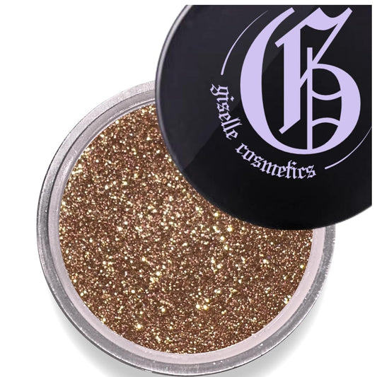 Chocolate Gold Mineral Loose Eye Shadow - Organic, Talc-Free, Metallic, Glitter & Shimmer Eyeshadow - Eye Cream & Makeup Palette with Brown, Copper, Gold Tones - Single & Palette