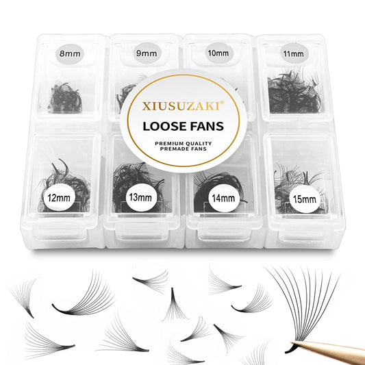 Premade Fans Eyelash Extensions 600 Fans 16D Volume Lash Extensions 0.05 Thickness Eyelash Extension C Curl Premade Lash Fans Mix 8-15mm Fluffy Soft Handmade Loose Fan(600Fans-16D-0.05-C,8-15mm)