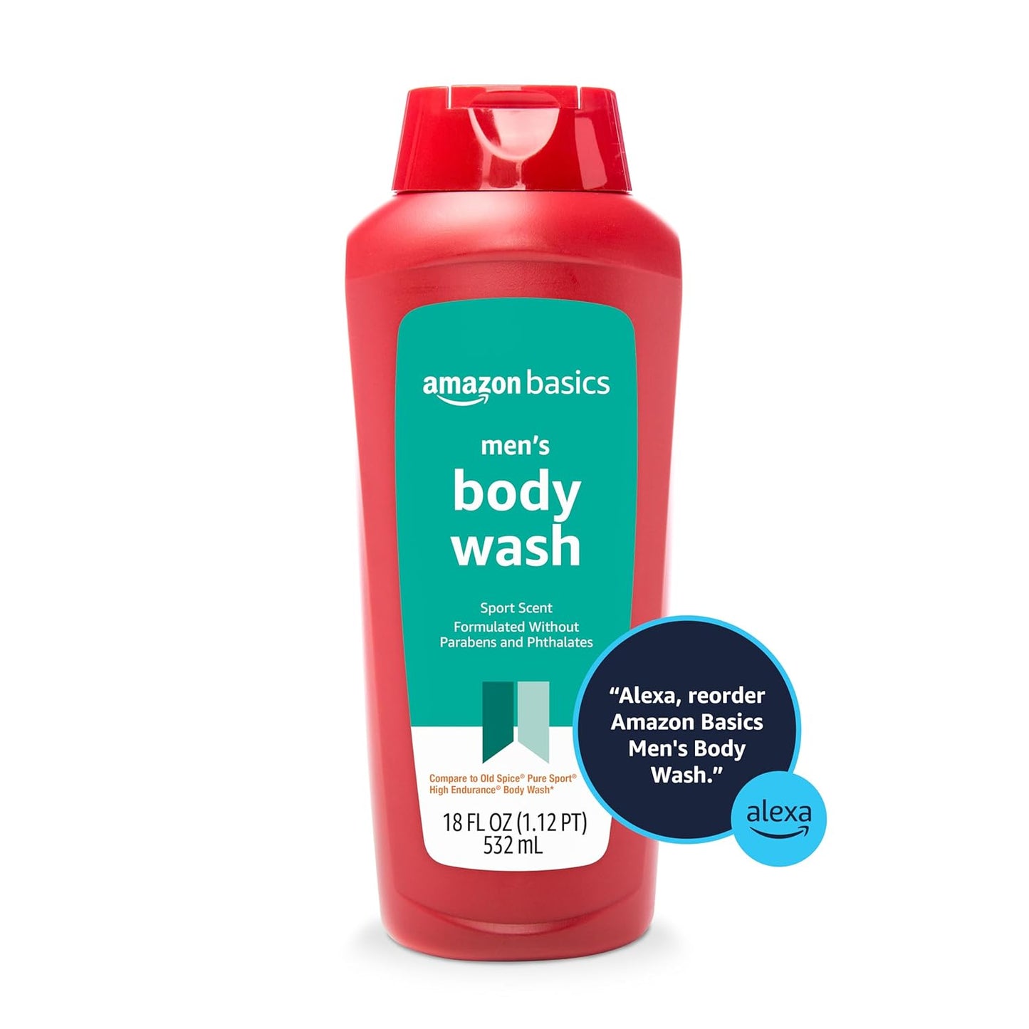 Amazon Basics Mens Soap Body Wash, Sport Scent, 18 Fluid Ounce, Pack of 1
