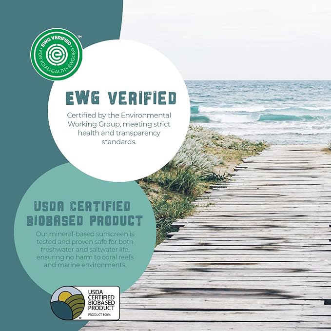 Kids Mineral Sunscreen SPF 45 – Reef Safe, Non-Toxic Sunscreen for Kids, Non-Greasy Zinc Oxide, Travel Size, Water Resistant, Face & Body