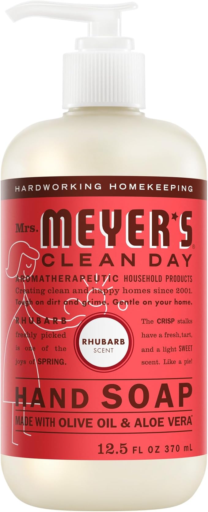 MRS. MEYER'S CLEAN DAY Hand Soap, Rhubarb Scent, 12.5 Fl Oz Bottle