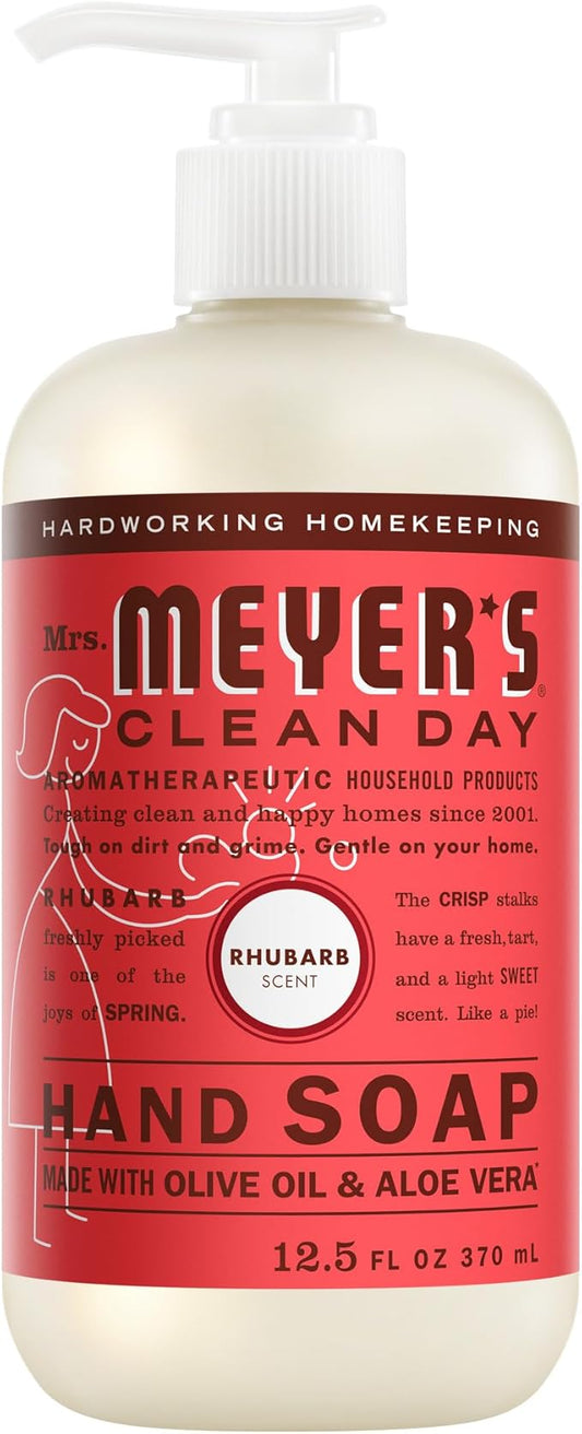 MRS. MEYER'S CLEAN DAY Hand Soap, Rhubarb Scent, 12.5 Fl Oz Bottle