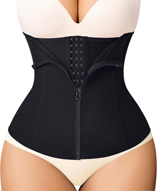 MERYOSZ Waist Trainer Corset Zipper Tummy Control Shapewear Breathable Waist Cincher for Women Body Shaper Sport Girdle