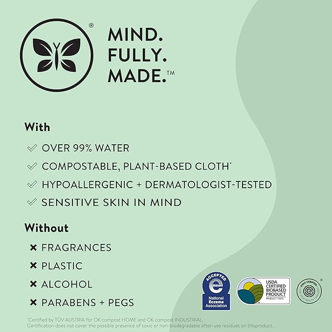 The Honest Company Hypoallergenic Multi-Use Baby Wipes for Sensitive Baby Skin Rainbow 60 Count