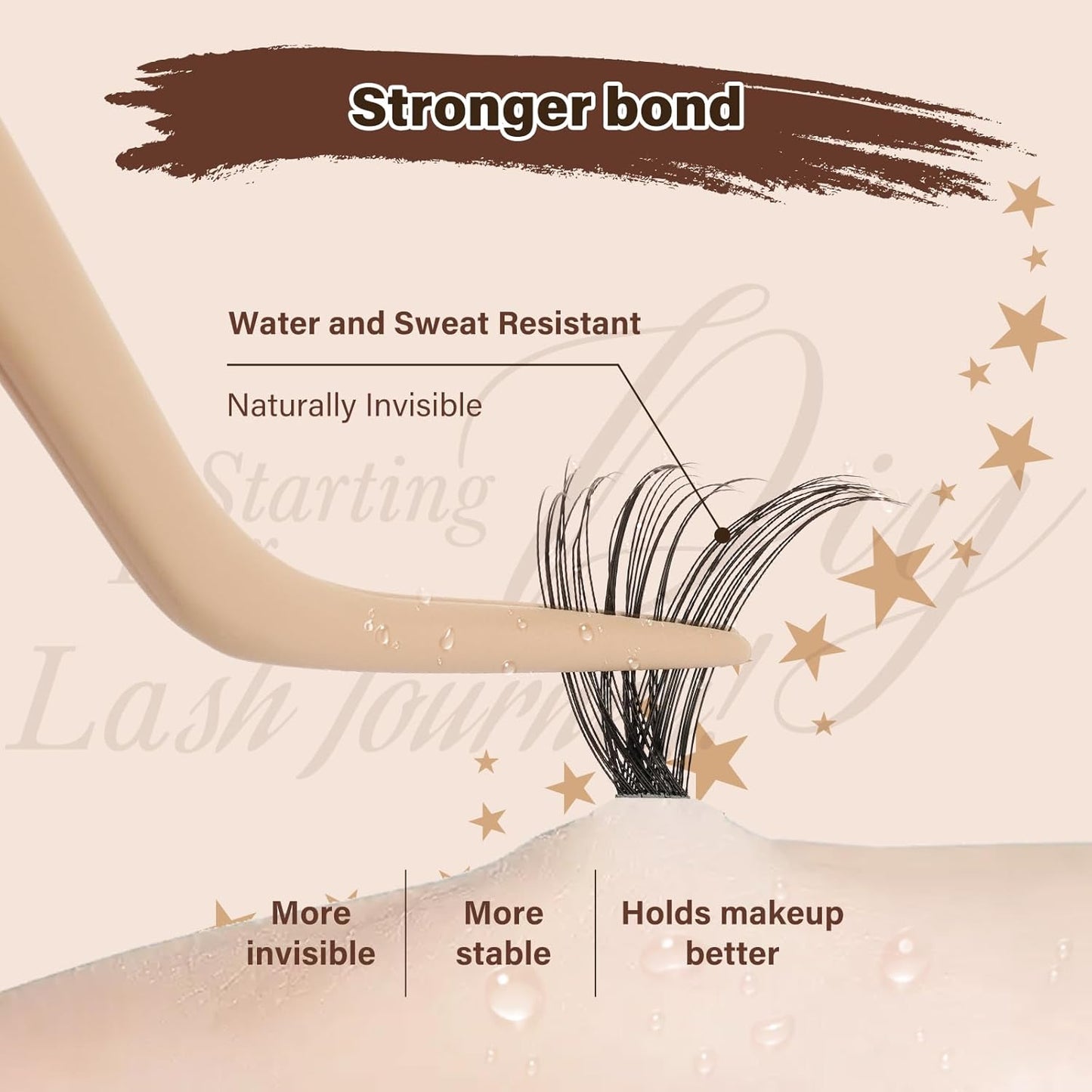 JMS&JMS DIY Lash Extension Kit 280PCS Lash Clusters Kit 30D+40D D Curl 9-16MIX Cluster Eyelash Extensions Kit with Lash Bond and Seal, Lash Remover, Lash Tweezers at Home